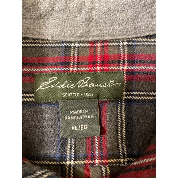 Eddie Bauer Men's Size XL Cotton Flannel Button Up Outdoors Long Sleeve Shirt - Picture 3 of 7
